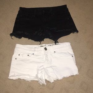 Super Cute White and Black Denim Shorts